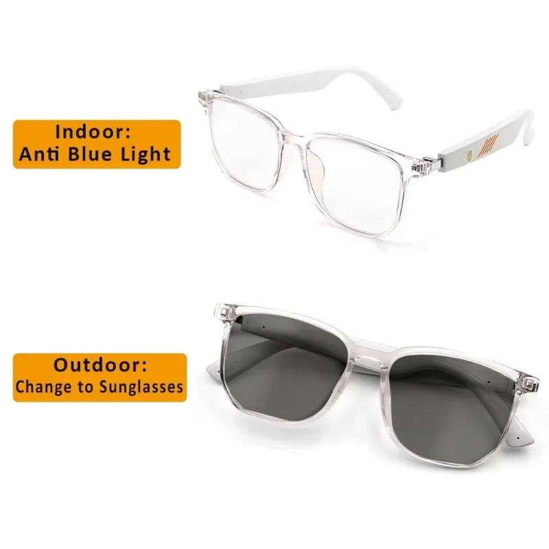 Smart Glasses Bluetooth Wireless Call Multifunctional Anti-Blue Light Discoloration Lenses Sunglasses for Cycling Mountaineering