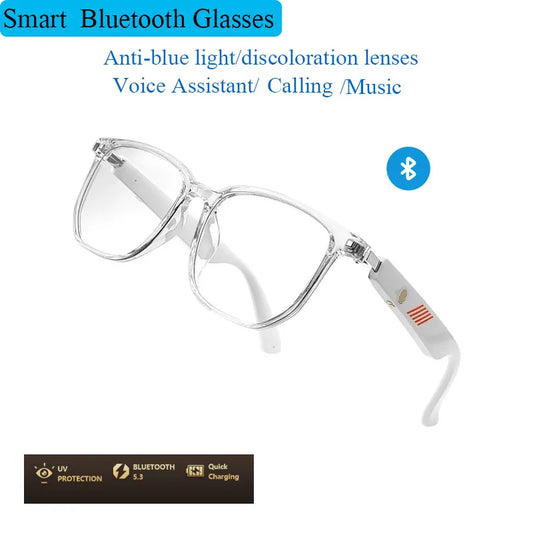 Smart Glasses Bluetooth Wireless Call Multifunctional Anti-Blue Light Discoloration Lenses Sunglasses for Cycling Mountaineering