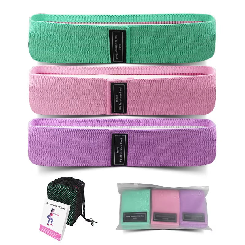 Fabric Resistance Hip Booty Bands Glute Thigh Elastic Workout Bands Squat Circle Stretch Fitness Strips Loops Yoga Gym Equipment