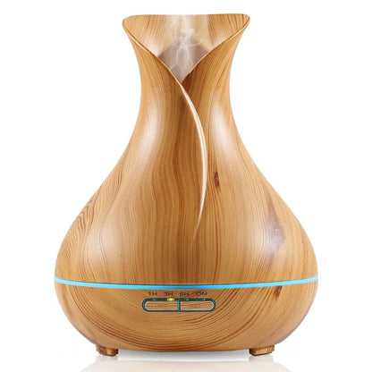 High Quality 500Ml Air Humidifier Aroma Essential Oils Diffuser Perfume Wood Grain Aromatherapy Remote Control for Home Bedroom