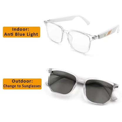 Smart Glasses Bluetooth Wireless Call Multifunctional Anti-Blue Light Discoloration Lenses Sunglasses for Cycling Mountaineering