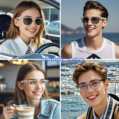 Smart Glasses Bluetooth Wireless Call Multifunctional Anti-Blue Light Discoloration Lenses Sunglasses for Cycling Mountaineering